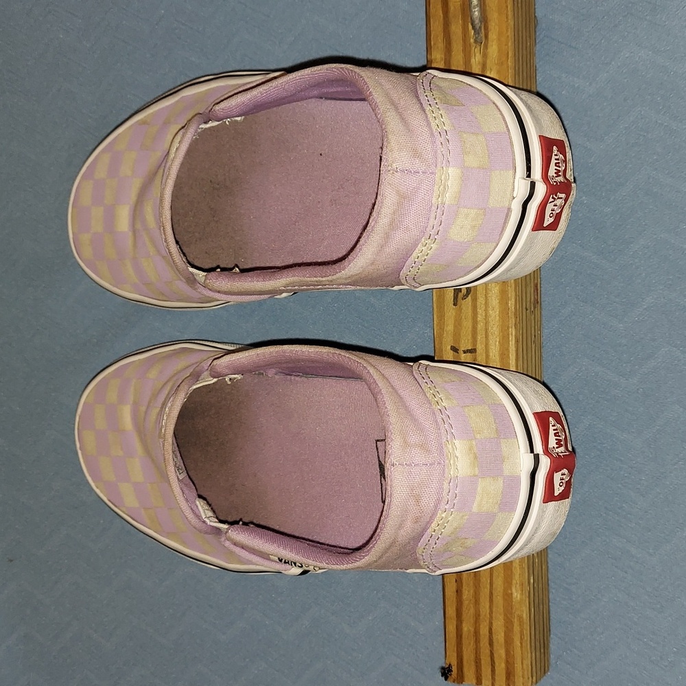 Vans low flat White And Lavander Sneakers Athletic Shoes Size 9 Women. - Picture 7 of 8